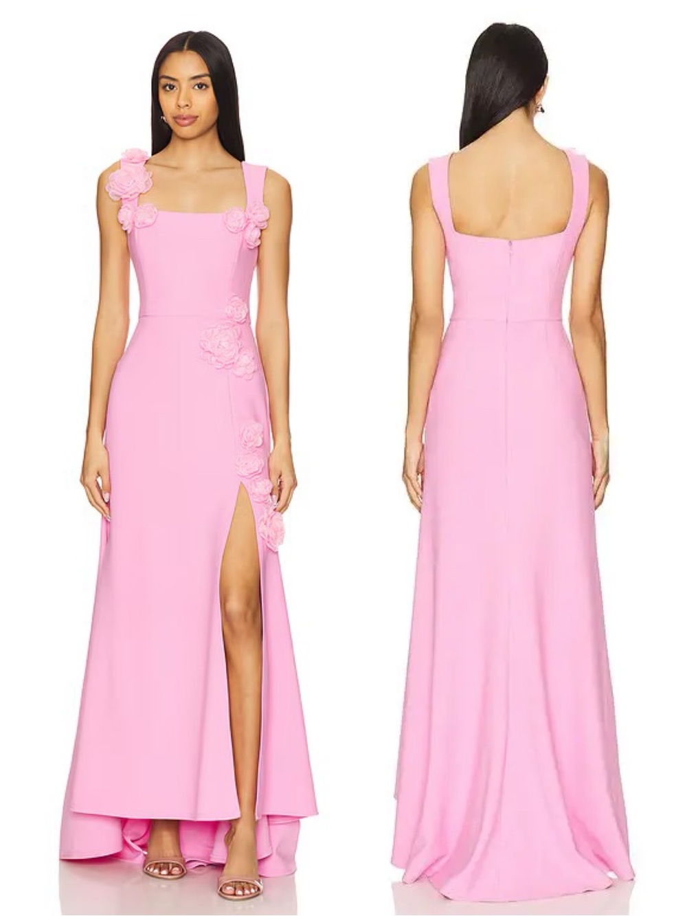 ELLIATT Evanora Rosette Floral Appliqué Gown Pink NEW with tags